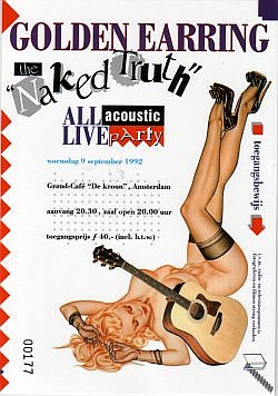 Golden Earring ticket#00177 Amsterdam - Grand Café De Kroon September 09 1992